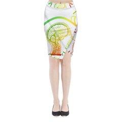 Throughts Construct Does Face Midi Wrap Pencil Skirt by Ndabl3x