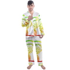 Throughts Construct Does Face Men s Long Sleeve Satin Pajamas Set by Ndabl3x