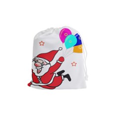 Nicholas Santa Claus Balloons Stars Drawstring Pouch (medium) by Ndabl3x