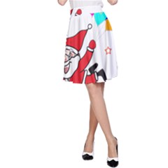 Nicholas Santa Claus Balloons Stars A-line Skirt by Ndabl3x