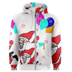 Nicholas Santa Claus Balloons Stars Men s Zipper Hoodie by Ndabl3x