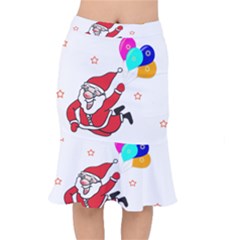 Nicholas Santa Claus Balloons Stars Short Mermaid Skirt by Ndabl3x