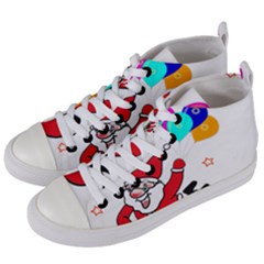 Nicholas Santa Claus Balloons Stars Women s Mid-top Canvas Sneakers by Ndabl3x