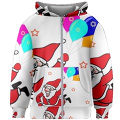 Nicholas Santa Claus Balloons Stars Kids  Zipper Hoodie Without Drawstring by Ndabl3x