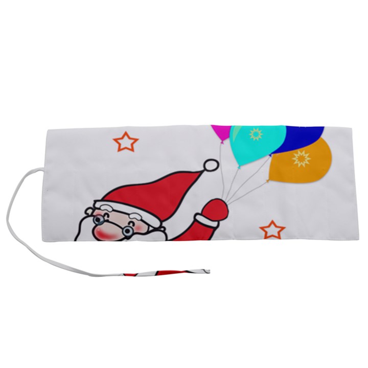 Nicholas Santa Claus Balloons Stars Roll Up Canvas Pencil Holder (S)