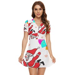 Nicholas Santa Claus Balloons Stars V-neck High Waist Chiffon Mini Dress by Ndabl3x