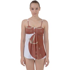 Abstract Pattern Art Drawing Babydoll Tankini Top