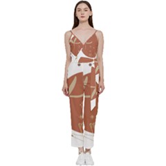 Abstract Pattern Art Drawing V-neck Camisole Jumpsuit