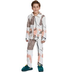 Abstract Art Design Pattern Kids  Long Sleeve Velvet Pajamas Set by Ndabl3x