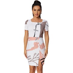 Abstract Art Design Pattern Fitted Knot Split End Bodycon Dress by Ndabl3x