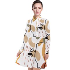 Abstract Bull Art Design Long Sleeve Chiffon Shirt Dress by Ndabl3x