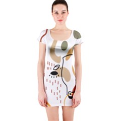 Abstract Bull Art Design Short Sleeve Bodycon Dress by Ndabl3x