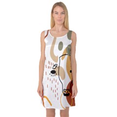 Abstract Bull Art Design Sleeveless Satin Nightdress by Ndabl3x