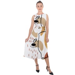 Abstract Bull Art Design Midi Tie-back Chiffon Dress by Ndabl3x