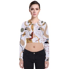 Abstract Bull Art Design Long Sleeve Zip Up Bomber Jacket by Ndabl3x