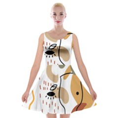 Abstract Bull Art Design Velvet Skater Dress by Ndabl3x