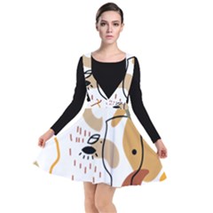 Abstract Bull Art Design Plunge Pinafore Dress by Ndabl3x