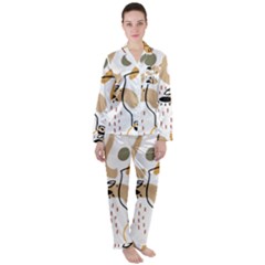 Abstract Bull Art Design Women s Long Sleeve Satin Pajamas Set	 by Ndabl3x