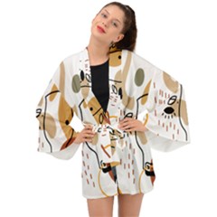 Abstract Bull Art Design Long Sleeve Kimono by Ndabl3x