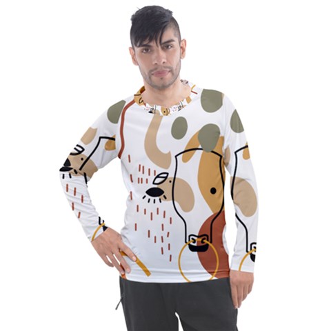 Abstract Bull Art Design Men s Pique Long Sleeve T-shirt by Ndabl3x