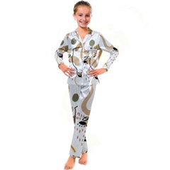 Abstract Bull Art Design Kids  Satin Long Sleeve Pajamas Set by Ndabl3x