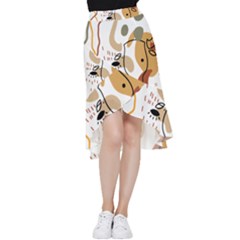 Abstract Bull Art Design Frill Hi Low Chiffon Skirt by Ndabl3x