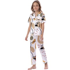 Abstract Bull Art Design Kids  Satin Short Sleeve Pajamas Set by Ndabl3x