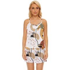 Abstract Bull Art Design Satin Pajama Short Set by Ndabl3x