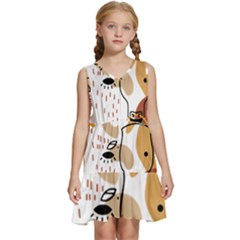 Abstract Bull Art Design Kids  Sleeveless Tiered Mini Dress by Ndabl3x