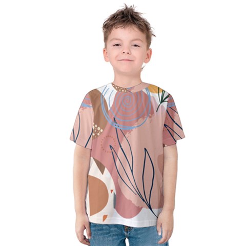 Abstract Circles Art Design Kids  Cotton T-shirt by Ndabl3x