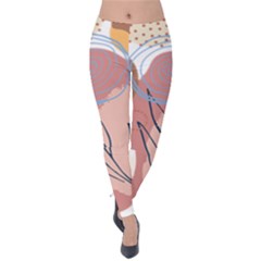 Abstract Circles Art Design Velvet Leggings by Ndabl3x