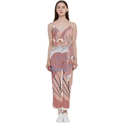 Abstract Circles Art Design V-neck Camisole Jumpsuit