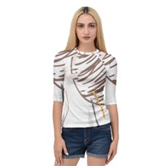 Abstract Hand Vine Lines Drawing Quarter Sleeve Raglan T-Shirt