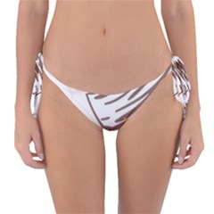 Abstract Hand Vine Lines Drawing Reversible Bikini Bottoms