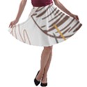 Abstract Hand Vine Lines Drawing A-line Skater Skirt View1