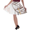 Abstract Hand Vine Lines Drawing A-line Skater Skirt View2