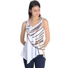 Abstract Hand Vine Lines Drawing Sleeveless Tunic