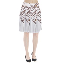 Abstract Hand Vine Lines Drawing Pleated Skirt