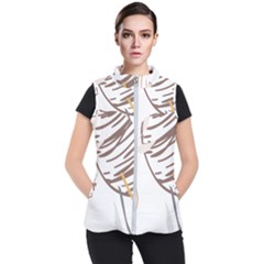 Abstract Hand Vine Lines Drawing Women s Puffer Vest