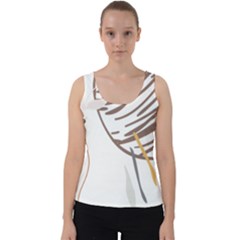 Abstract Hand Vine Lines Drawing Velvet Tank Top