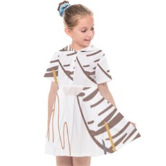 Abstract Hand Vine Lines Drawing Kids  Sailor Dress