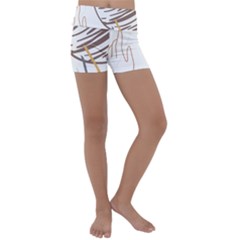 Abstract Hand Vine Lines Drawing Kids  Lightweight Velour Yoga Shorts