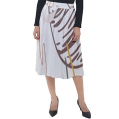 Abstract Hand Vine Lines Drawing Classic Velour Midi Skirt 