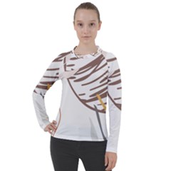 Abstract Hand Vine Lines Drawing Women s Pique Long Sleeve T-Shirt