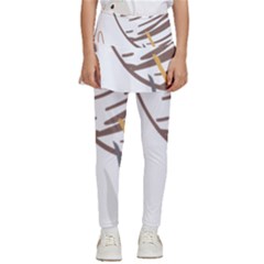 Abstract Hand Vine Lines Drawing Kids  Skirted Pants