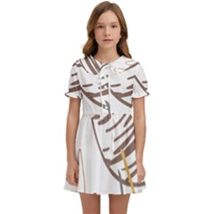 Abstract Hand Vine Lines Drawing Kids  Sweet Collar Dress by Ndabl3x