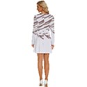 Abstract Hand Vine Lines Drawing Long Sleeve Deep V Mini Dress  View4