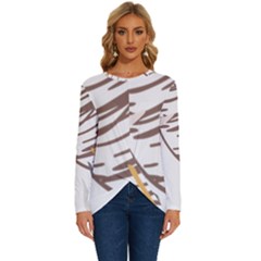 Abstract Hand Vine Lines Drawing Long Sleeve Crew Neck Pullover Top