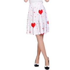 Hearts Romantic Love Valentines A-line Skirt by Ndabl3x