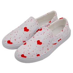 Hearts Romantic Love Valentines Men s Canvas Slip Ons by Ndabl3x